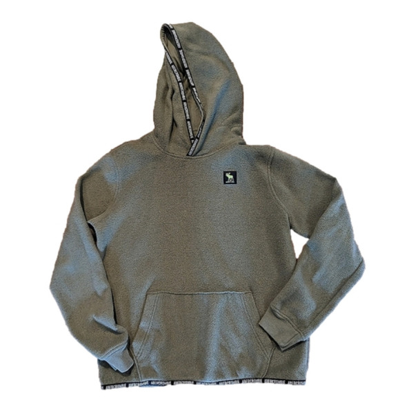 ABERCROMBIE kids, fleece hoody, worn once, green,Sz 13/14 youth - Picture 1 of 8